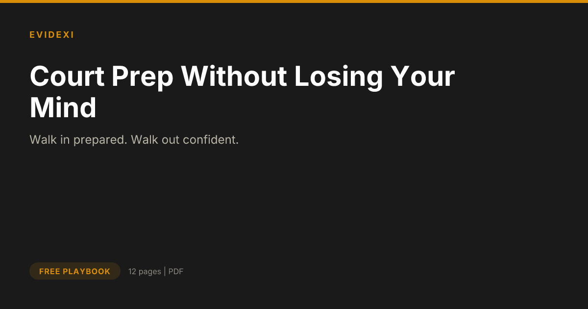 Court Prep Without Losing Your Mind